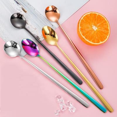 China Durable 8.6 Inches Long Handle Iced Tea Spoon Coffee Stirrers 18/10 Stainless Steel Long Iced Tea Spoon for sale