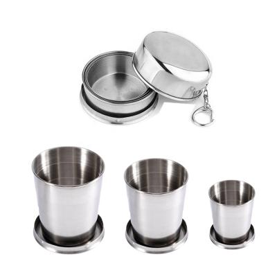 China Retractable Telescopic Telescopic Folding Cup Retractable Outdoor Portable Camp Folding Cup Stainless Steel Travel Mug for sale