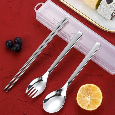 China Sustainable Eco Friendly Fork And Spoon 2 In 1 Camping Increasing 18/10 Stainless Steel Sporks Salad Forks for sale