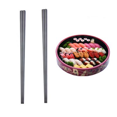 China Inox 18/10 18/8 Square Japan Stainless Steel Chopsticks Set Durable Titanium Black Metal for sale