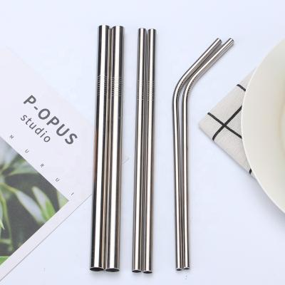 China 12mm 6mm 8mm Stainless Steel Sustainable Boba Straws Reusable Bubble Tea Metal Straws for sale