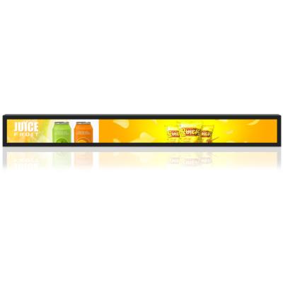 China Indoor 23 Inch Digital Margin Bar Android LCD Supermarket LCD Advertising Screen Signage Indoor Lcd Stretched Shelf Display for sale