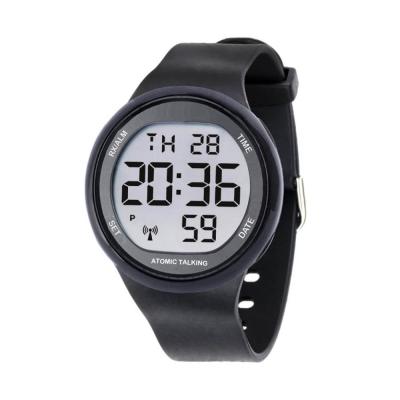 China Large Alarm LCD Display Radio Controlled Talking Watch for Visually Impaired, Elderly or Blind for sale