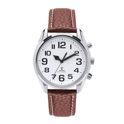 China Classic Atomic Alarm Talking Watch with Loud Day Date Alarm Watch for Visually Impaired and Blind People for sale