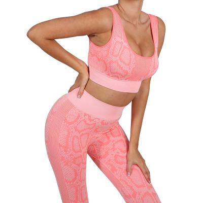 China Breathable Women Sport Wear Yoga Pants Clothes Kid Activewear Gym Bra And Fitness Wear Sport Wear Leggings Clothing Printing Set for sale