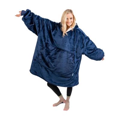 China Wholesale Breathable Winter Flannel Polyester Wearable Hoodies Clothes Leisure Custom Pajamas Sherpa Fleece Hoodie Oversized Blanket for sale