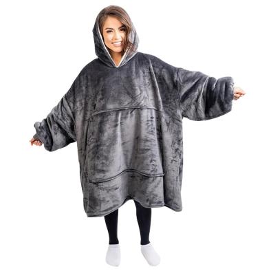 China Warm Breathable Hoodie Sherpa Sweatshirt Covering Soft Plus Large Front Pocket TV Blankets For Adult for sale