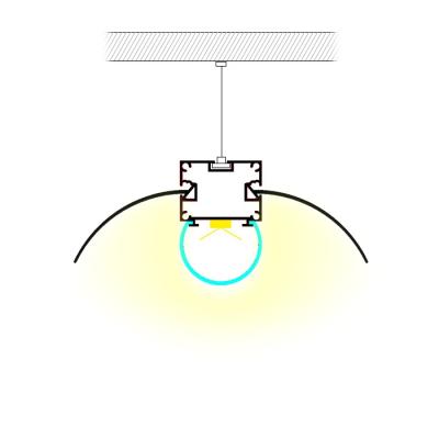 China Decorations LED Ceiling Profile With Round Diffuser Led Heatsink For Flex Series LED Strip for sale