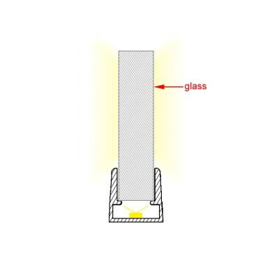 China Decorations led u channel glass fencing frameless aluminum glass balustrade led bracket channel design for glass or window for sale