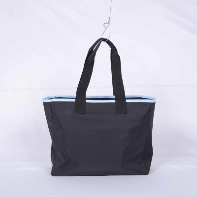 China High Quality Factory Directly Supply Custom Made High Quality Eco Tote Bag Black Reusable Shopping PVC Coated Handbag for sale