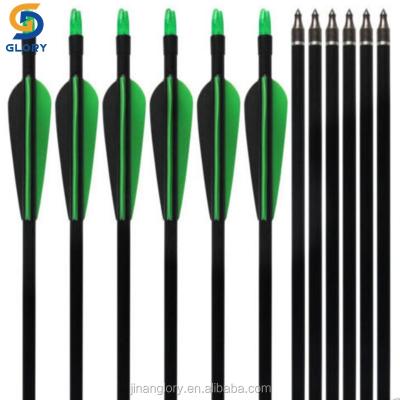 China Archery Hunting And Shooting Fiberglass Target Practice 30 Inch Black Arrows For Compound Bow for sale