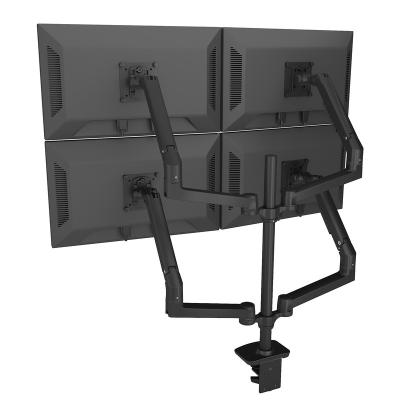 China Factory Sale Various Double Arm Quad Monitor Stand Retractable Wall Mount Bracket for sale