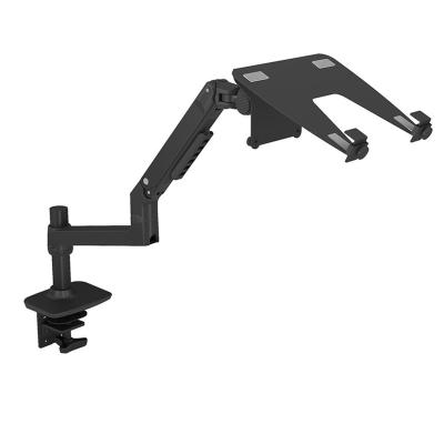 China Easy Installation Premium Slim Aluminum Adjustable Monitor Spring-Assisted Single Monitor Arm With Tray for sale