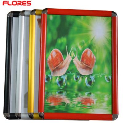 China Promotion & Publicity & Fair 25mm Beveled Silver Aluminum Advertising Clip Hanging Snap Poster Frames for sale