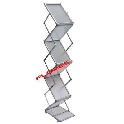 China A3/A4 Folding Aluminum Magazine Brochure Holder Catalog Holder for sale