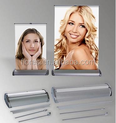 China Advertising and promotion a3&a4 mini roll up banner pocket roll desktop screen for sale