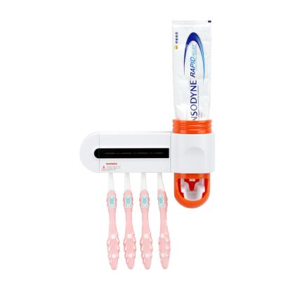 China Family UV Led Light Design To Stand To 4 Toothbrush USB Cable Toothbrush Holder Dispenser UV Toothpaste for sale