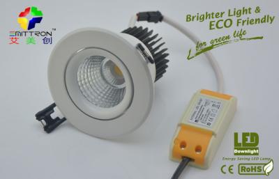 China 9W 3000K 600lm Recessed COB LED Downlight Shop Brightness With 2.5inch 75mm Cut Hole for sale