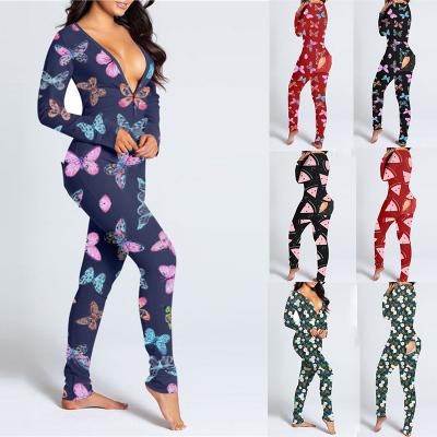 China Anti-pilling sexy heart overalls women printed jumpsuits rompers wholesale sexy women jumpsuits for sale