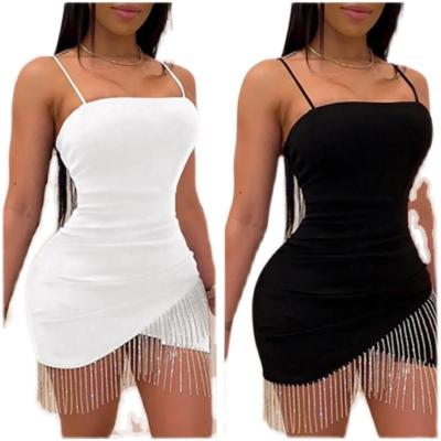 China 2022 new spring summer style spaghetti straps elegant women's sexy anti-static bag hip skirt casual dress for sale