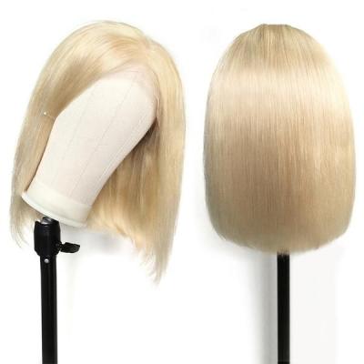 China Hd Straight Hair Supplier 613 Lead Wig Hair Lace Up No Shedding Hair 10 Inch Blonde Wig for sale