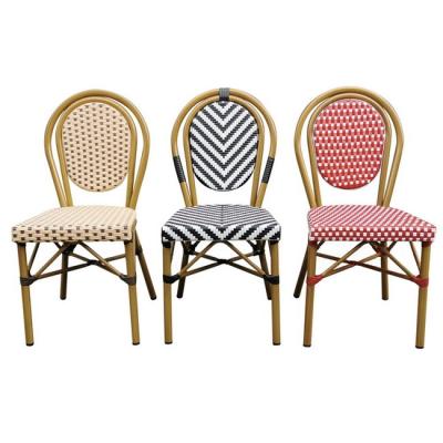 China L-843V Outdoor Rattan Sale Bistro UV Resistant All Weather Warm French Restaurant Rattan Chair for sale