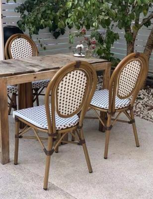 China Bistros L-843 UV Resistant Stackable Outdoor French Rattan Dining Chair for sale