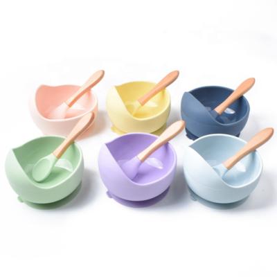 China BPA Free Sample Silicone Free Baby Feeding Bowl Tableware Waterproof Slip Non BPA Free Silicon Kids Bowl Set for sale