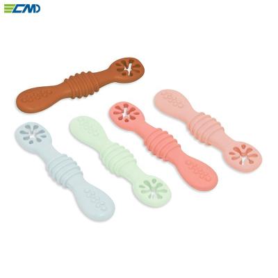 China BPA Free Custom Self Training Toddler Feeding Silicone Unbreakable Feeding Spoon and Fork for sale