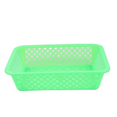 China Food Frying Basket Multifunctional Cheap Kitchen Vegetable And Fruit Food Plastic Basket With Perforated Square Sieve Filter for sale