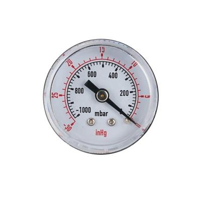 China Plastic Case 40mm Vacuum Pressure Gauge 40mm -30inHg-0 Plastiv Case 1/8