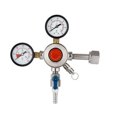 China Beer Machine 0-3000psi/0-60psi Keg CO2 Pressure Regulator UL Certification With CGA320 Inlet Connection Double-Gauge 1-Way for sale