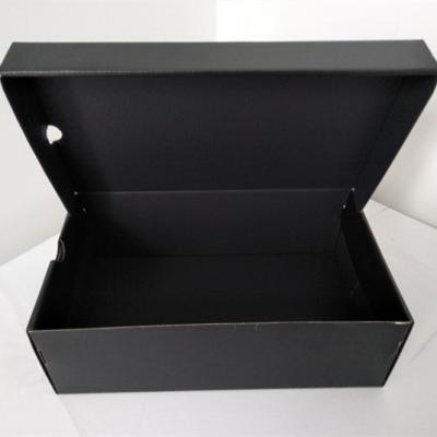 China Sturdy High Quality Recycled Materials Wholesale Price Shoe Box Packaging Paper Printing Shoe Packaging Customized Luxury Black Boxes for sale