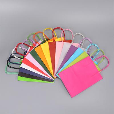 China Wholesale Price Recyclable Color Bag Tote Bag For Food Gift Clothing Shoes Customized Paper Bags With Handles for sale