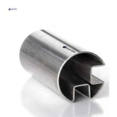 China A-body Forming 50.8x15x15 Stainless Steel Double 90degree Round Groove Pipe For Glass Railing for sale