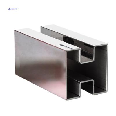 China A-body Forming Diameter 50x50mmx15x15mm Stainless Steel Double 180Degree Square Slot Tube for sale