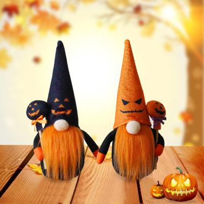 China Orange Pumpkin Pumpkin Gnome Decorations Halloween Decor Faceless Halloween Doll Ornament for sale