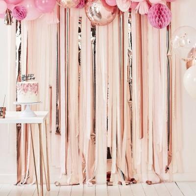 China Non-Toxic Curtain Garland Party Streamers Running Backdrop Rose Gold Baby Shower Birthday Decorations Flames for sale