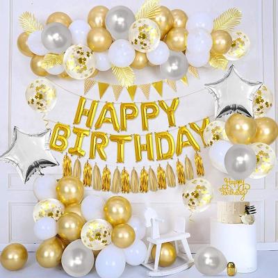 China High Quality Non-Toxic Birthday Decorations Number Star Foil Balloon Kit Cake Topper Balloons Set Balloons for sale