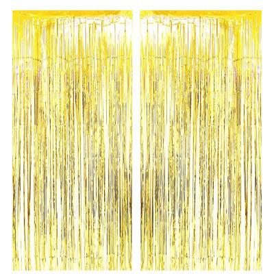 China Foil 1x2m Metallic Tinsel Foil Fringe Curtain Party Photo Booth Props For Party Decorations for sale