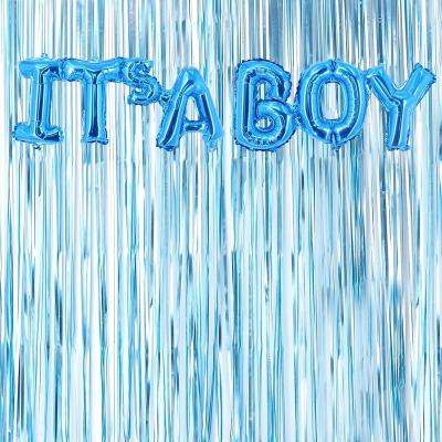 China Non-Toxic Blue Foil Curtains and Fringe It's a Boy Foil Balloon Kit for sale