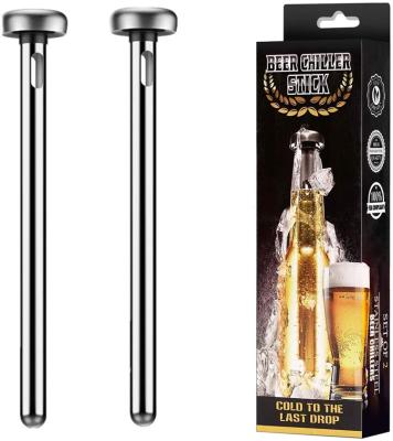 China 2Pack Sustainable Reusable Stainless Steel Beer Stick Metal Beer Fridge Cooler Stick For Bottles for sale