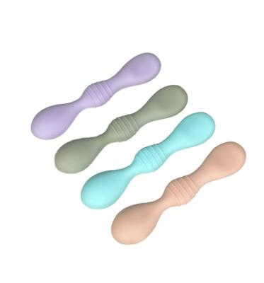 China YDS BPA Free Colorful Food Grade Silicone Baby Spoon Chewing Baby Silicone Feeding Spoon for sale