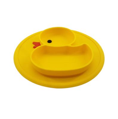 China YDS Viable Duck Silicone Baby Placemats and Bowls Food Grade Silicone Funny Baby Feeding Dishes for sale