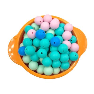 China For DIY YDS Candy Color 15mm Silicone Beads Round Shape Baby Teether DIY Necklace Bracelet Nursing Accessories for sale