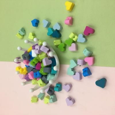 China Soft Toy YDS 15mm Silicone Heart Shape Bead For Making Bracelets And DIY Jewelry Teethers Toys Sensory Care And Chew Necklaces for sale