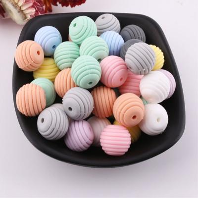 China For DIY YDS 15mm Silicone Beads Helicoidal Shape Baby Teether DIY Necklace Bracelet Nursing Accessories for sale