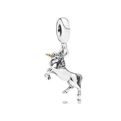 China TRENDY Fashion 925s Sterling Silver Unicorn Ornament DIY Jewelry Pendant Small Dreamy Cartoon Animal Character Pendant for sale