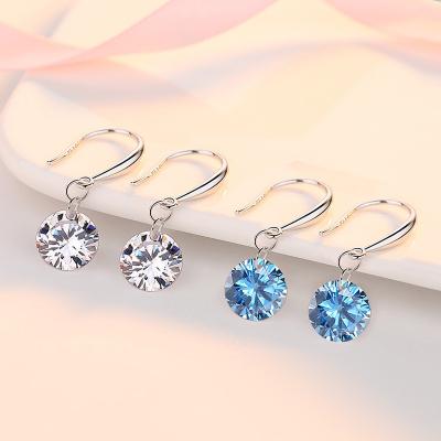 China TRENDY Fashion Stud Earrings S925 Sterling Silver Simple 5a Diamond Zircon Stud Earrings For Women for sale