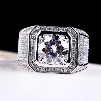 China Wedding CLASSIC Unknown Men's Big 925 Finger White Stone Zircon Silver Rings For Jewelry Wholesale for sale